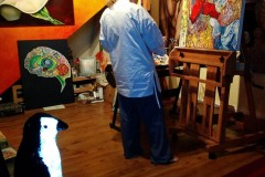 An artist in her studio